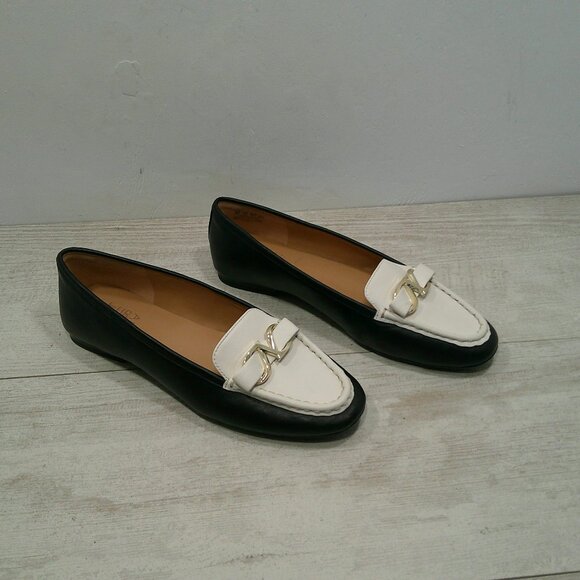 Naturalizer Classic Preppy Layla Black & White Leather Comfort Loafers Size 8 M - Picture 6 of 9